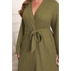 image:imageEkouaer Womens Plus Size Robe Waffle Knit Bathrobe Short Lightweight Kimono Robes with Pockets Maternity Robe 1x5xArmy Green