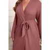 image:imageEkouaer Womens Plus Size Robe Waffle Knit Bathrobe Short Lightweight Kimono Robes with Pockets Maternity Robe 1x5xGray Purple