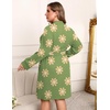 image:imageEkouaer Womens Plus Size Robe Waffle Knit Bathrobe Short Lightweight Kimono Robes with Pockets Maternity Robe 1x5xGreen Floral