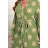 image:imageEkouaer Womens Plus Size Robe Waffle Knit Bathrobe Short Lightweight Kimono Robes with Pockets Maternity Robe 1x5xGreen Floral
