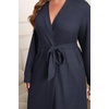 image:imageEkouaer Womens Plus Size Robe Waffle Knit Bathrobe Short Lightweight Kimono Robes with Pockets Maternity Robe 1x5xNavy Blue