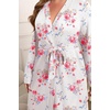 image:imageEkouaer Womens Plus Size Robe Waffle Knit Bathrobe Short Lightweight Kimono Robes with Pockets Maternity Robe 1x5xWhite Floral