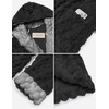 image:imageEkouaer Womens Plush Robes Long Soft Jacquard Fluffy Bathrobe Hooded Robe Sleepwear with PocketsBlack