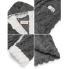 image:imageEkouaer Womens Plush Robes Long Soft Jacquard Fluffy Bathrobe Hooded Robe Sleepwear with PocketsDark Grey