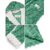 image:imageEkouaer Womens Plush Robes Long Soft Jacquard Fluffy Bathrobe Hooded Robe Sleepwear with PocketsGray Green