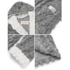 image:imageEkouaer Womens Plush Robes Long Soft Jacquard Fluffy Bathrobe Hooded Robe Sleepwear with PocketsLight Grey