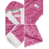 image:imageEkouaer Womens Plush Robes Long Soft Jacquard Fluffy Bathrobe Hooded Robe Sleepwear with PocketsPeach Pink