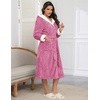 image:imageEkouaer Womens Plush Robes Long Soft Jacquard Fluffy Bathrobe Hooded Robe Sleepwear with PocketsPeach Pink