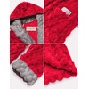 image:imageEkouaer Womens Plush Robes Long Soft Jacquard Fluffy Bathrobe Hooded Robe Sleepwear with PocketsRed
