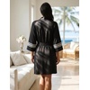 image:imageEkouaer Womens Robe Lightweight 34 Sleeve Bathrobe Soft Short Knit Sleepwear with PocketsBlack