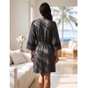 image:imageEkouaer Womens Robe Lightweight 34 Sleeve Bathrobe Soft Short Knit Sleepwear with PocketsDark Gray