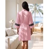 image:imageEkouaer Womens Robe Lightweight 34 Sleeve Bathrobe Soft Short Knit Sleepwear with PocketsHot Pink