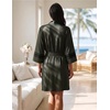 image:imageEkouaer Womens Robe Lightweight 34 Sleeve Bathrobe Soft Short Knit Sleepwear with PocketsMilitary Green