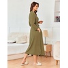 image:imageEkouaer Womens Robe Long Waffle Knit Bathrobe Lightweight Soft Kimono Robes Loungewear SXXLBig Wafflearmy Green