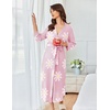 image:imageEkouaer Womens Robe Long Waffle Knit Bathrobe Lightweight Soft Kimono Robes Loungewear SXXLBig Wafflefloral Pink