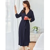 image:imageEkouaer Womens Robe Long Waffle Knit Bathrobe Lightweight Soft Kimono Robes Loungewear SXXLBig Wafflenavy Blue