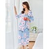 image:imageEkouaer Womens Robe Long Waffle Knit Bathrobe Lightweight Soft Kimono Robes Loungewear SXXLFloral Pink Blue