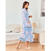 image:imageEkouaer Womens Robe Long Waffle Knit Bathrobe Lightweight Soft Kimono Robes Loungewear SXXLFloral Pink Blue