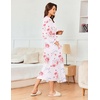 image:imageEkouaer Womens Robe Long Waffle Knit Bathrobe Lightweight Soft Kimono Robes Loungewear SXXLFloral White Red