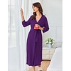 image:imageEkouaer Womens Robe Long Waffle Knit Bathrobe Lightweight Soft Kimono Robes Loungewear SXXLPurple