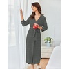 image:imageEkouaer Womens Robe Long Waffle Knit Bathrobe Lightweight Soft Kimono Robes Loungewear SXXLWhite Stripe