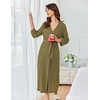 image:imageEkouaer Womens Robe Long Waffle Knit Bathrobe Lightweight Soft Kimono Robes LoungewearArmy Green