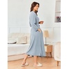 image:imageEkouaer Womens Robe Long Waffle Knit Bathrobe Lightweight Soft Kimono Robes LoungewearLight Blue