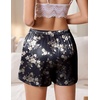 image:imageEkouaer Womens Silk Satin Pajama Short 2026 Summer Casual Sleep Shorts Lounge Sleep Pj Short with Pockets Soft Lounge ShortsFloral Dark Gray