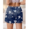 image:imageEkouaer Womens Silk Satin Pajama Short 2026 Summer Casual Sleep Shorts Lounge Sleep Pj Short with Pockets Soft Lounge ShortsFloral Navy Blue