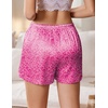 image:imageEkouaer Womens Silk Satin Pajama Short 2026 Summer Casual Sleep Shorts Lounge Sleep Pj Short with Pockets Soft Lounge ShortsLeopard Hot Pink