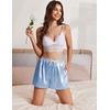 image:imageEkouaer Womens Silk Satin Pajama Short 2026 Summer Casual Sleep Shorts Lounge Sleep Pj Short with Pockets Soft Lounge ShortsLight Blue