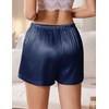 image:imageEkouaer Womens Silk Satin Pajama Short 2026 Summer Casual Sleep Shorts Lounge Sleep Pj Short with Pockets Soft Lounge ShortsNavy Blue
