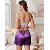 image:imageEkouaer Womens Silk Satin Pajama Short 2026 Summer Casual Sleep Shorts Lounge Sleep Pj Short with Pockets Soft Lounge ShortsPurple