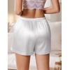 image:imageEkouaer Womens Silk Satin Pajama Short 2026 Summer Casual Sleep Shorts Lounge Sleep Pj Short with Pockets Soft Lounge ShortsWhite
