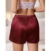 image:imageEkouaer Womens Silk Satin Pajama Short 2026 Summer Casual Sleep Shorts Lounge Sleep Pj Short with Pockets Soft Lounge ShortsWine Red