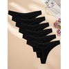 image:imageEkouaer Womens Thongs Invisible Panties No Show Seamless Low Waist Breathable GString Cotton Thongs 6 PackBlack6 Pack
