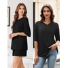 image:imageEkouaer Womens Two Piece Lounge Set Oversized Boxy Tshirt Casual Short Sets Summer Travel Matching Set 2026 FashionBlack