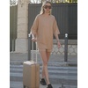 image:imageEkouaer Womens Two Piece Lounge Set Oversized Boxy Tshirt Casual Short Sets Summer Travel Matching Set 2026 FashionKhaki