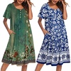 Floral Green/Bohemian Flowers Blue