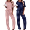 Navy Dots/Light Pink Striped