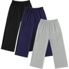 image:imageEkouaer Boys Pajama Pants 3 Pack Sleep Kids Pajama BottomsBlackBlueLight Grey