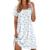 Floral Blue White