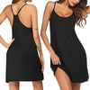 image:imageEkouaer Cotton Nightgowns for Women Sleeveless Night Gown Tank Sleepshirts Racerback Sleep Dress Spaghetti Strap ChemiseBlack