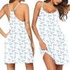 Blue Floral White
