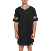image:imageEkouaer Mens Nightshirt Comfy Nightwear BigampTall V Neck Short Sleeve Soft Loose Pajama Sleep ShirtBlack