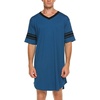 image:imageEkouaer Mens Nightshirt Comfy Nightwear BigampTall V Neck Short Sleeve Soft Loose Pajama Sleep ShirtBlue