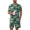 image:imageEkouaer Mens Pajamas Sets Shorts Soft Short Sleeve Pjs Summer Sleepwear Pants Casual Lounge Sets with PocketsCoconut Tree Green