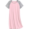 image:imageEkouaer Nightgowns for Women Cotton Sleep Shirts Short Sleeve Nightshirt Crew Neck Night Gown Comfy Sleepwear NightdressLight Pink