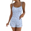 image:imageEkouaer Pajama Sets for Women Tank Top Pjs Summer Sexy Sleepwear with Shorts Cami Nightwear SXXLBlue Gingham Cherry