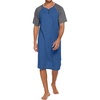 image:imageEkouaer Sleepwear Mens Nightshirt Short Sleeve Pajamas Comfy Big amp Tall Henley Sleep Shirt MXXXLBlue With Dark Grey